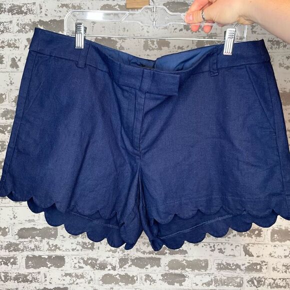 J. Crew | women linen blend navy blue shorts with details - Picture 1 of 8
